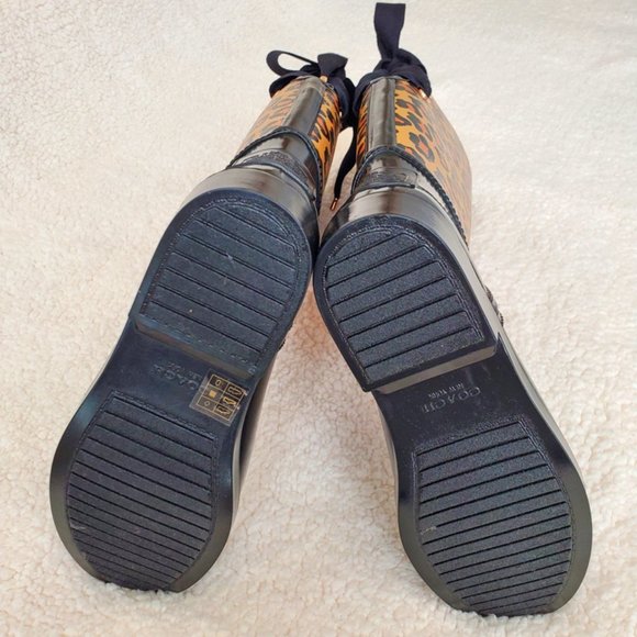 NWT Coach Leopard Print Tall Rain Boots - Picture 5 of 5